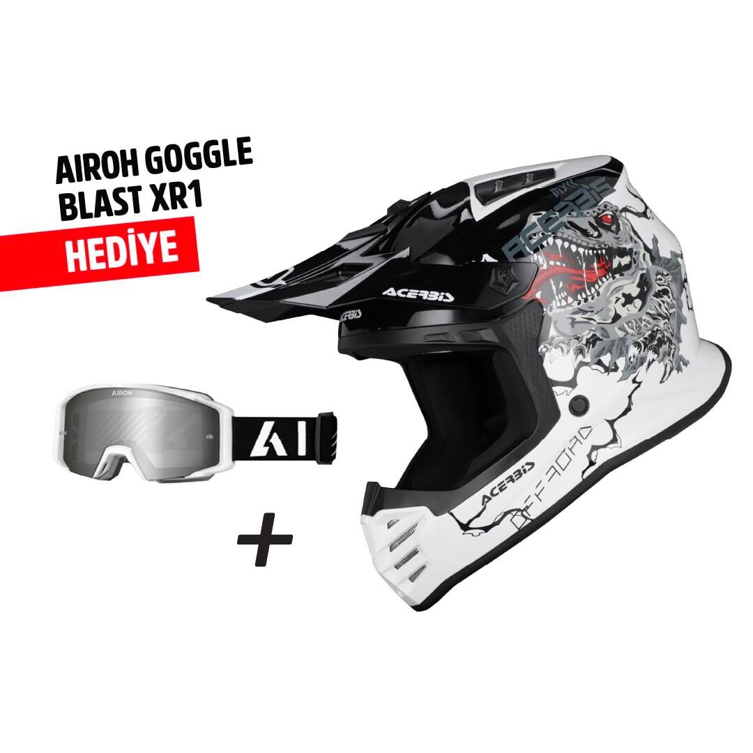 Acerbis Profıle Çocuk Kask Beyaz Siyah