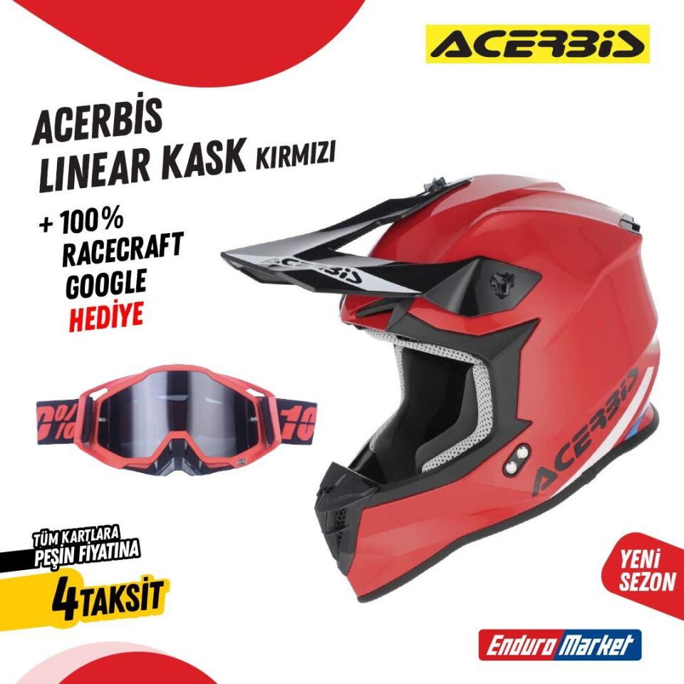 Acerbis Lınear Solıd Kask 22.06 Kırmızı