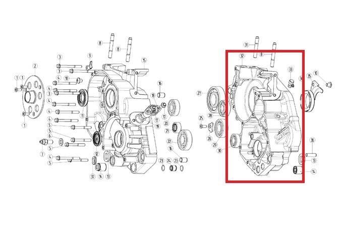 Kayo Kt 250 - Yuki Krank Kutusu Kapağı Sağ