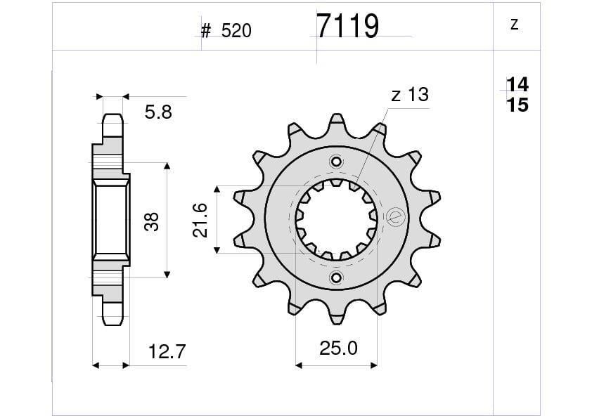 Kawasakı 500 Ognıbene Ön Dişli 15T