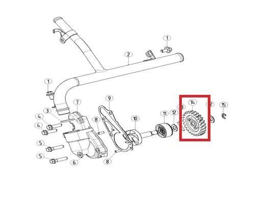 Kayo Kt 250 - Yuki Soğutma Pompa Dişlisi B5