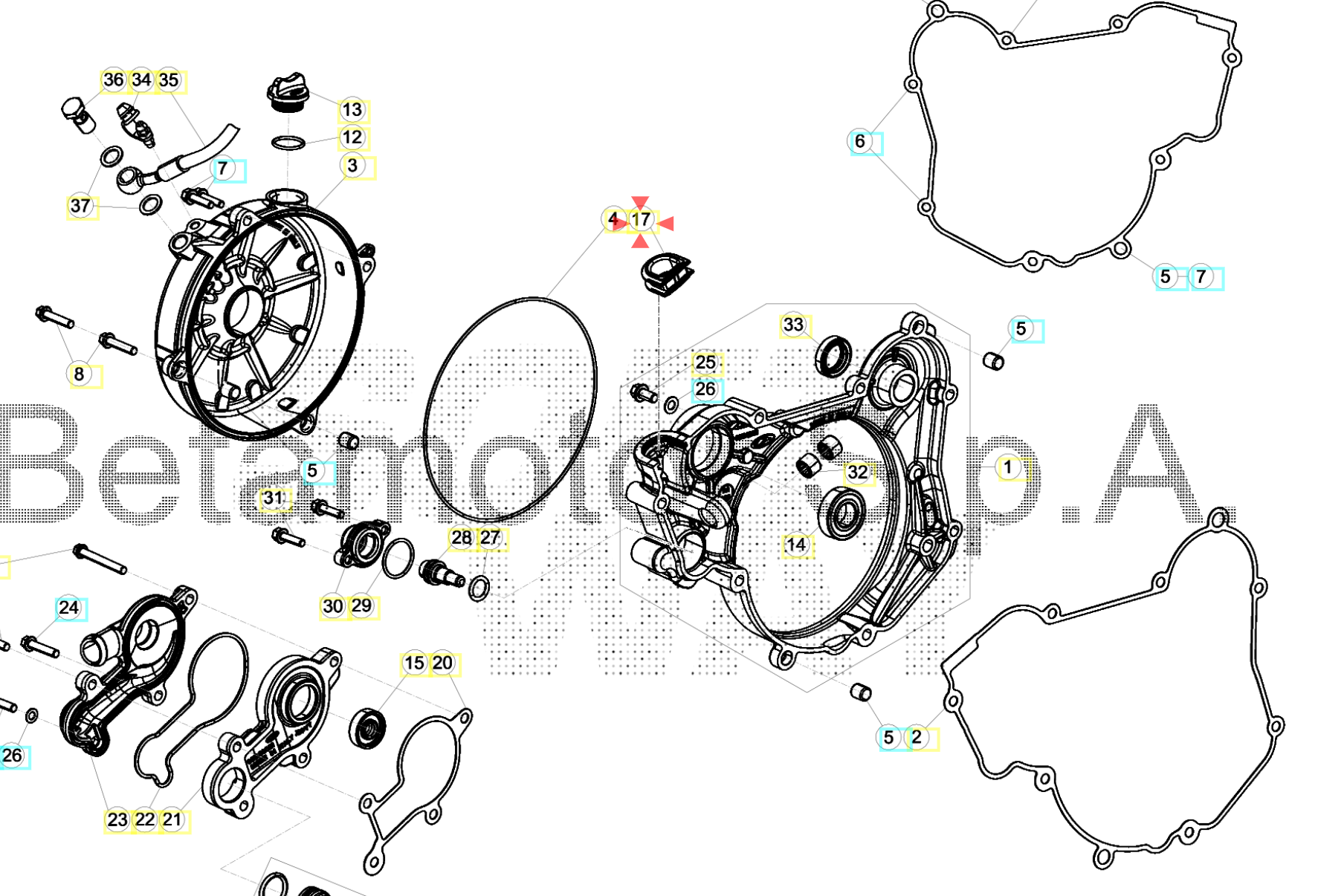 Sealing Exhaust Valve Cover Beta Orj Yp B8-1