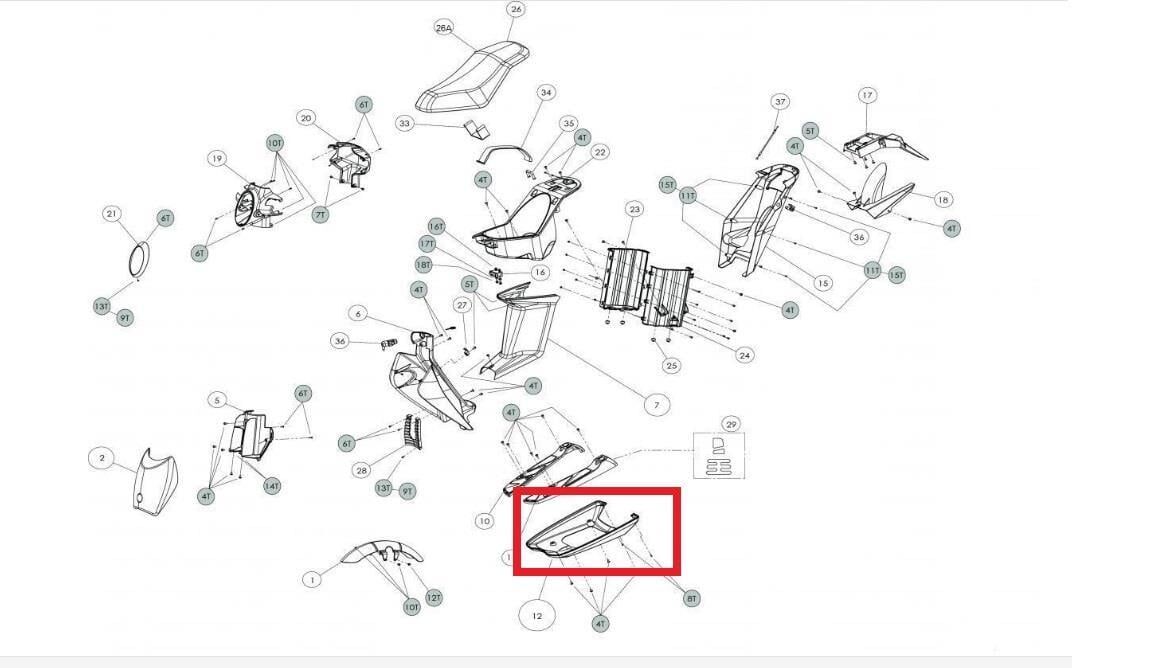 Torrot Muvı Siyah Alt Grenaj