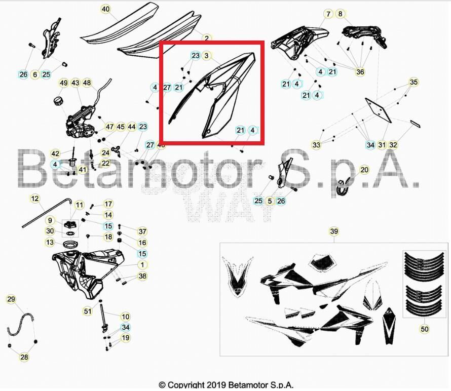 Beta RR 18-19 Arka Çamurluk Beyaz
