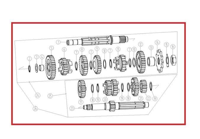 Kayo Kt 250 - Yuki Şanzıman Dişli Seti  C7