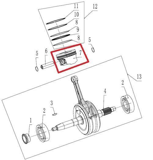 Kayo Tt 190 R Piston A7