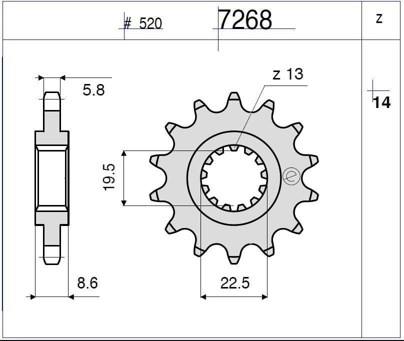 Suzukı Dl 250 Ognıbene Ön Dişli 14T