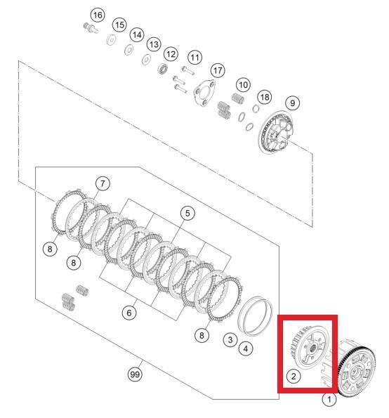 Clutch Center Ktm Orj Yp K1