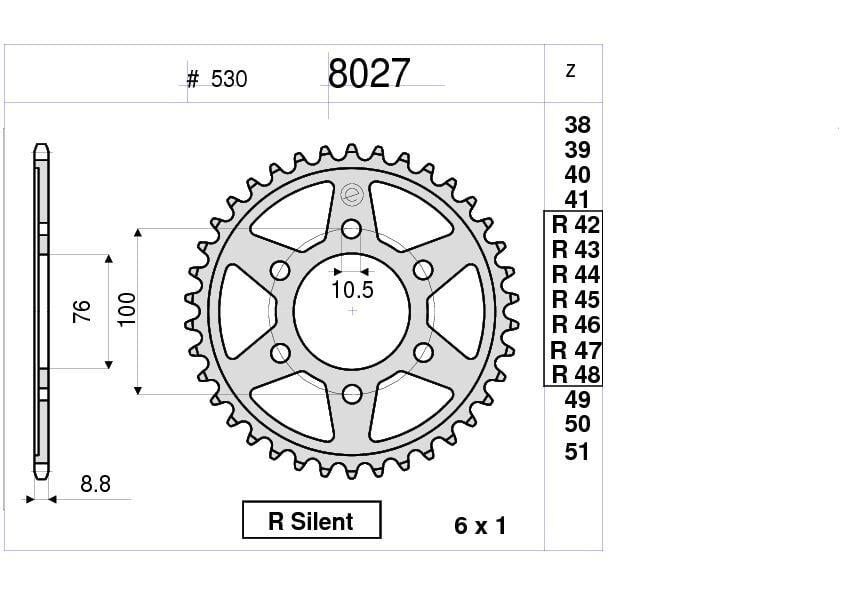 Suzukı 750 Ognıbene Arka Dişli 45T