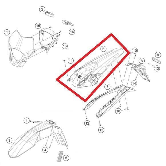 Rear Fender Ktm Orj Yp