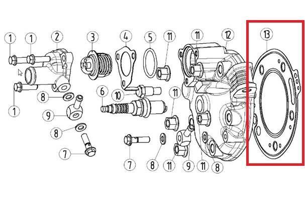 Kayo Kt 250 - Yuki Silindir Kapak Contası E1