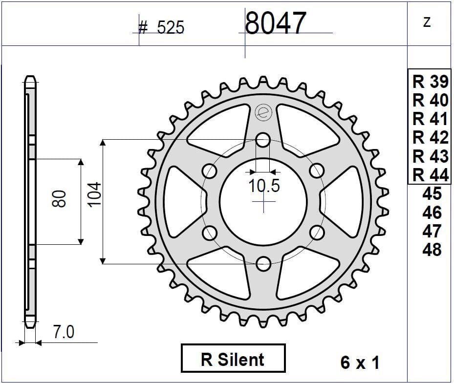 Kawasakı Zx 600 R Ognıbene Arka Dişli 42T