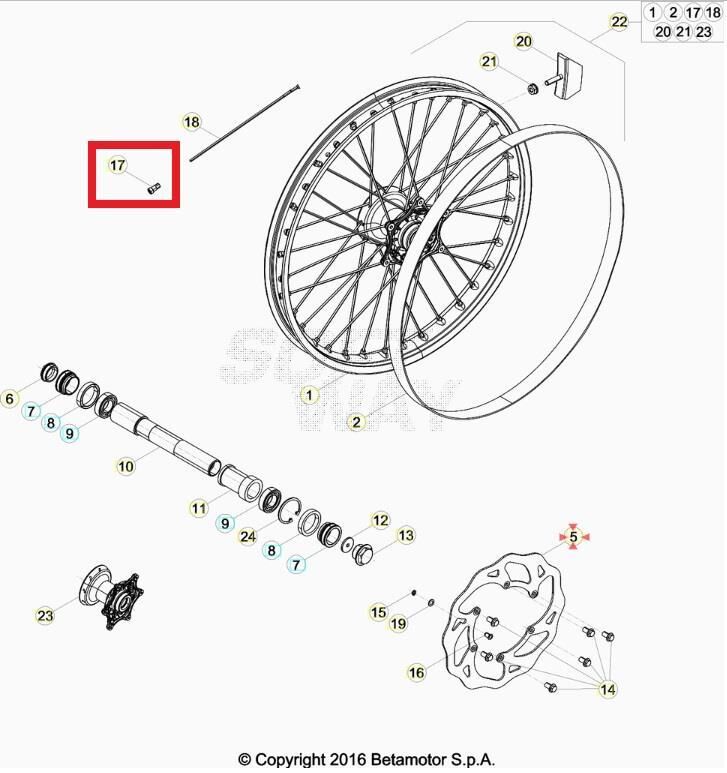 Beta Ön Jant Tel Somunu Beta Orj Yp B14-2