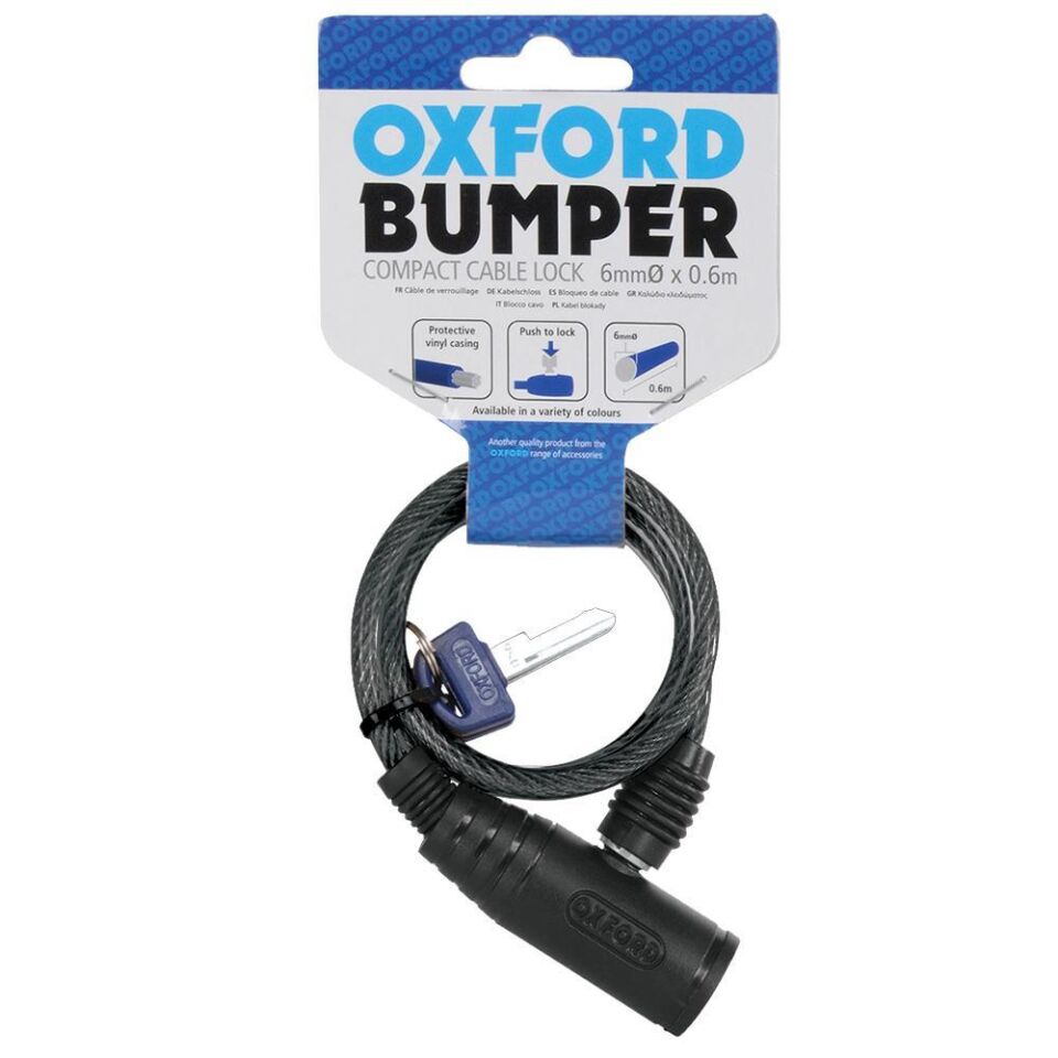 Oxford Bumper Kablo Kilit Smoke 6Mm X 600Mm