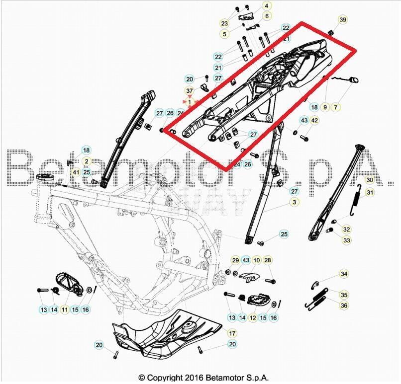 Rear Frame Black Beta Orj Yp