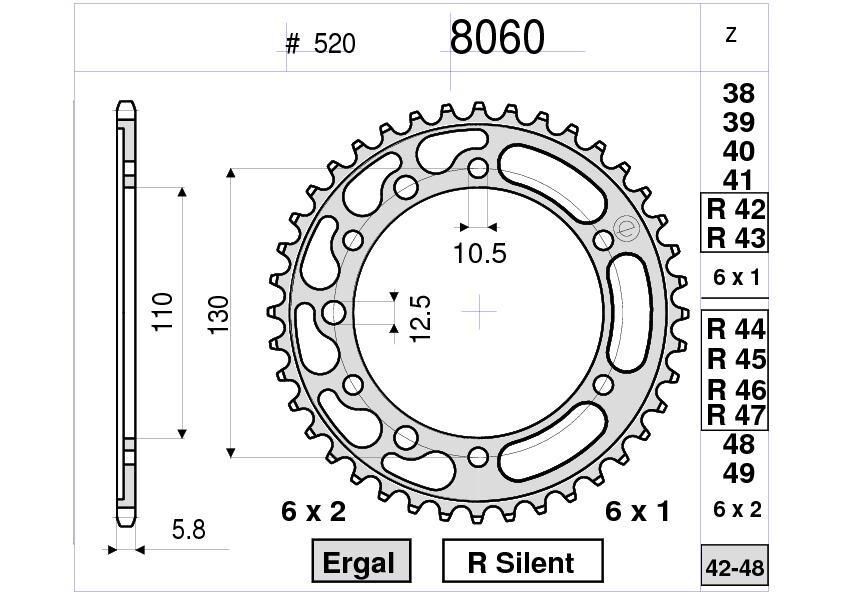 Kawasakı 500 Ognıbene Arka Dişli 44T