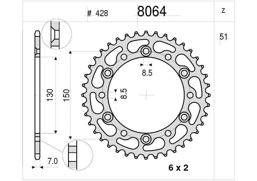 Honda Xlr 125 Ognıbene Arka Dişli 51T