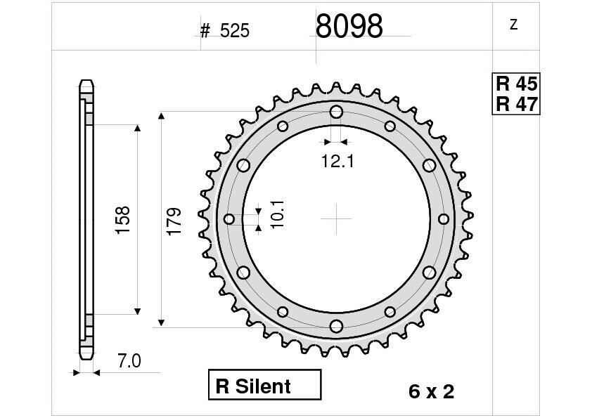 Aprılıa Etv Ca.Nord Ognıbene Arka Dişli 47T