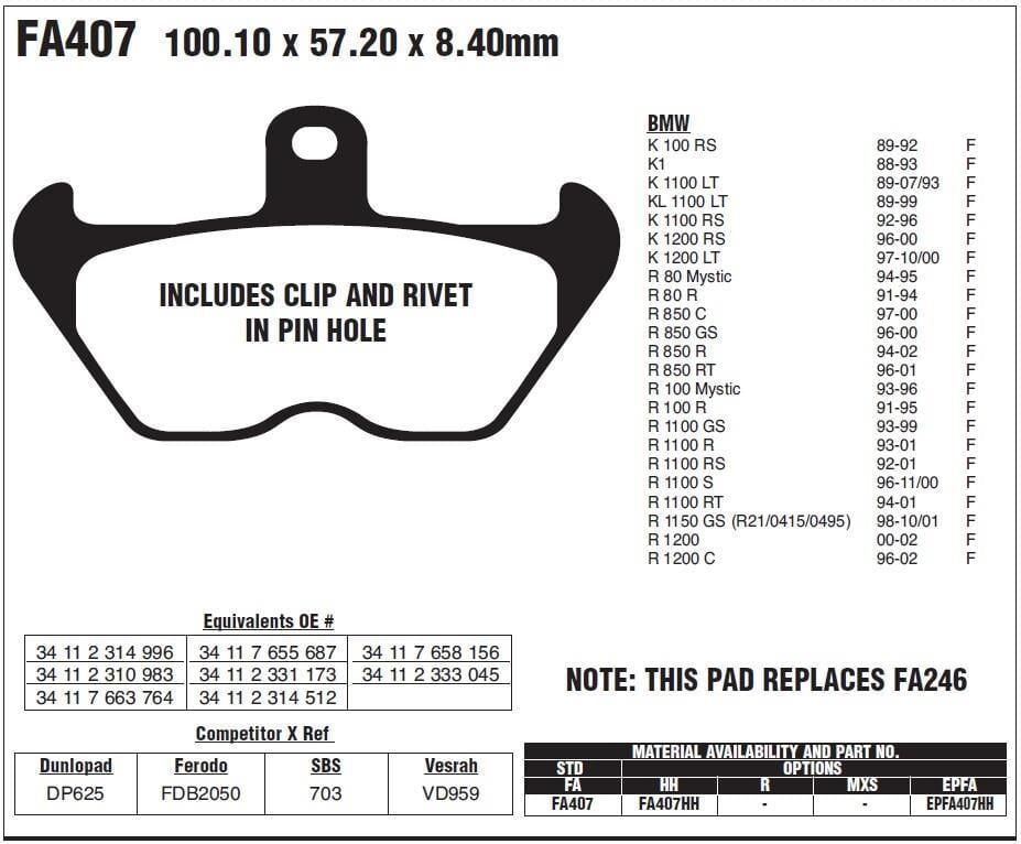 Bmw R 1100 Gs 93-99 Ebc Ön Fren Balatası