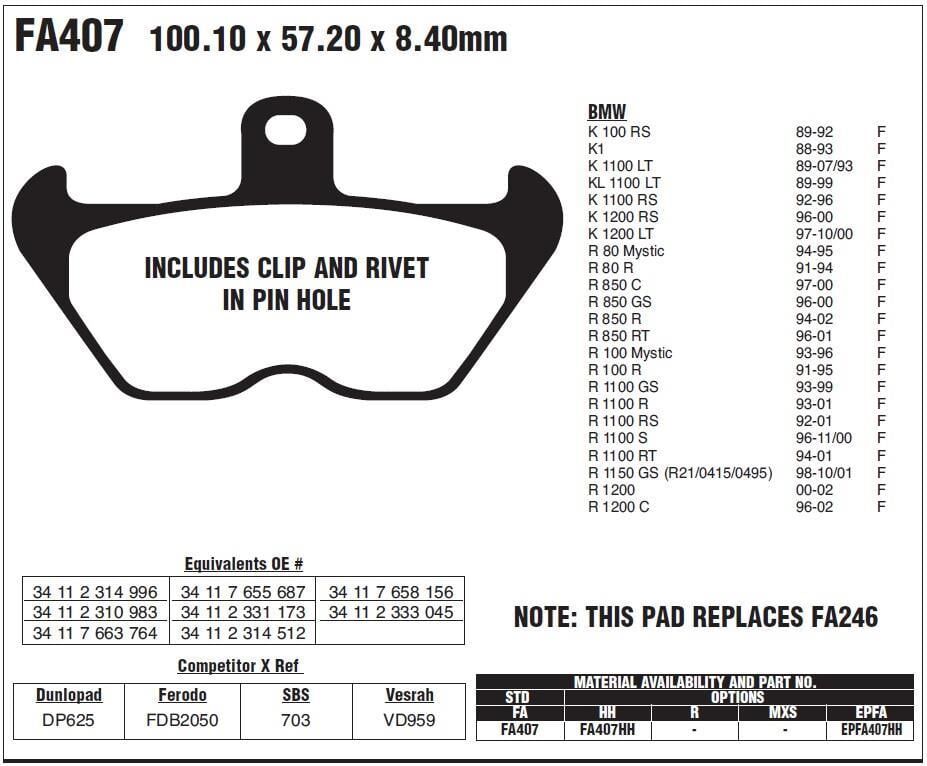 Bmw R 1100 Gs 93-99 Ebc Ön Fren Balatası