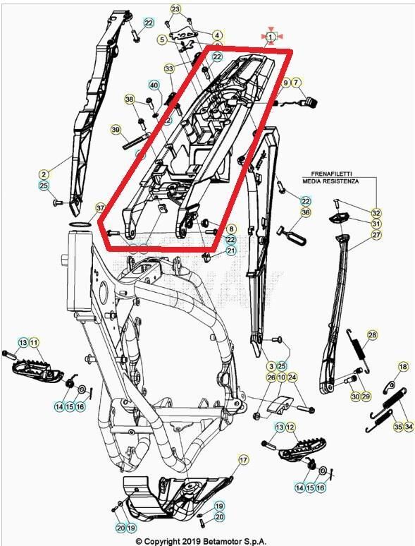 Rear Frame Black Beta Orj Yp