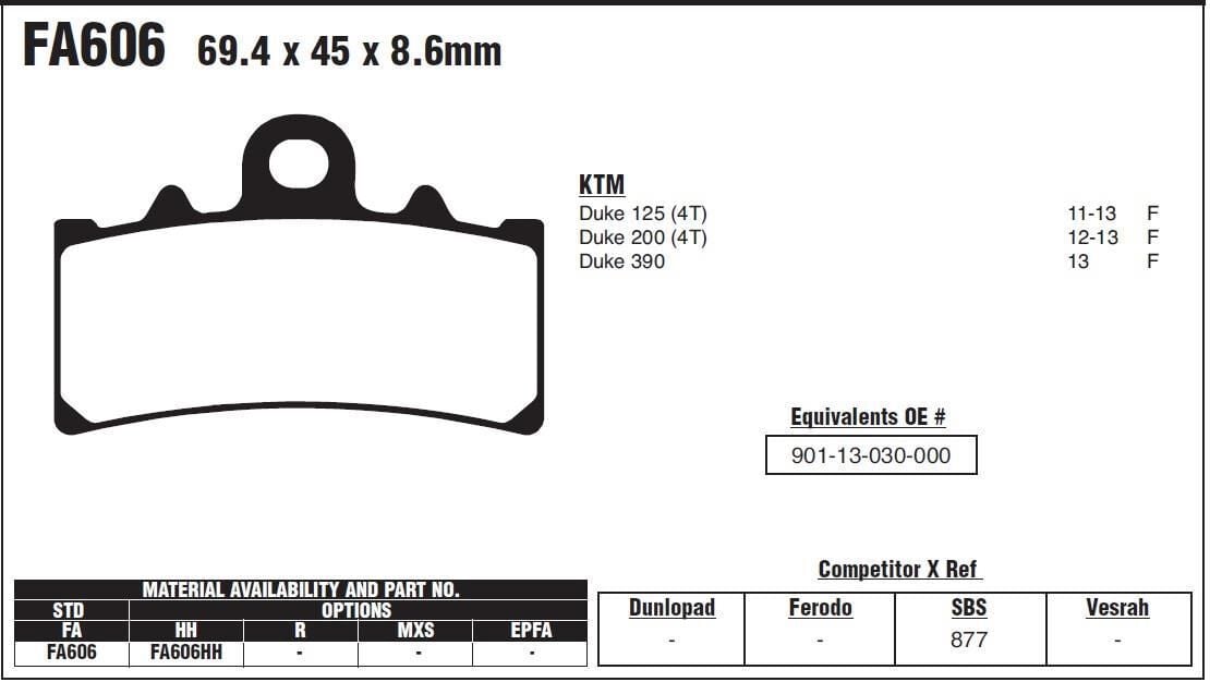 KTM DUKE RC EBC ÖN FREN BALATASI