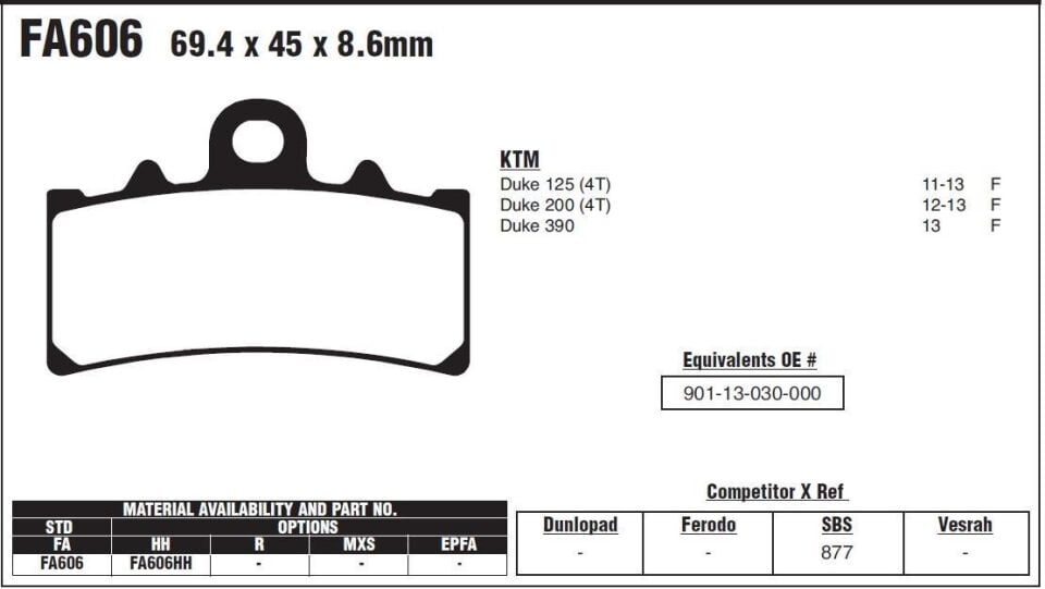 KTM DUKE RC EBC ÖN FREN BALATASI