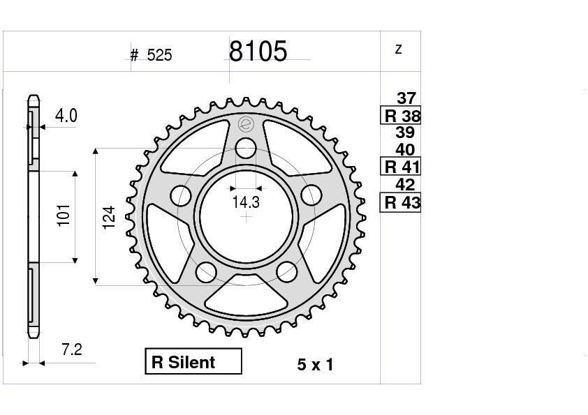 Ktm 950 Duke Ognıbene Arka Dişli 37T