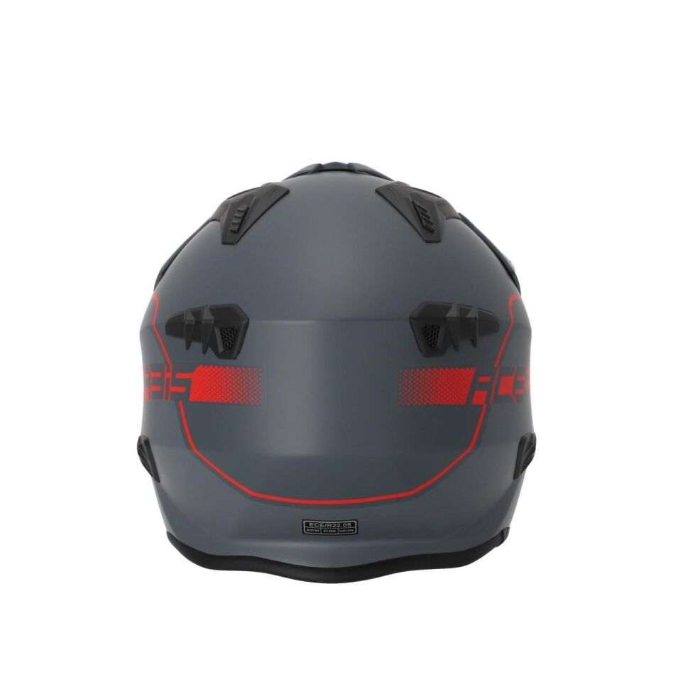 Acerbis Jet Arıa 22-06 Kask Gri Kırmızı