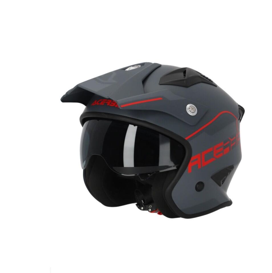 Acerbis Jet Arıa 22-06 Kask Gri Kırmızı