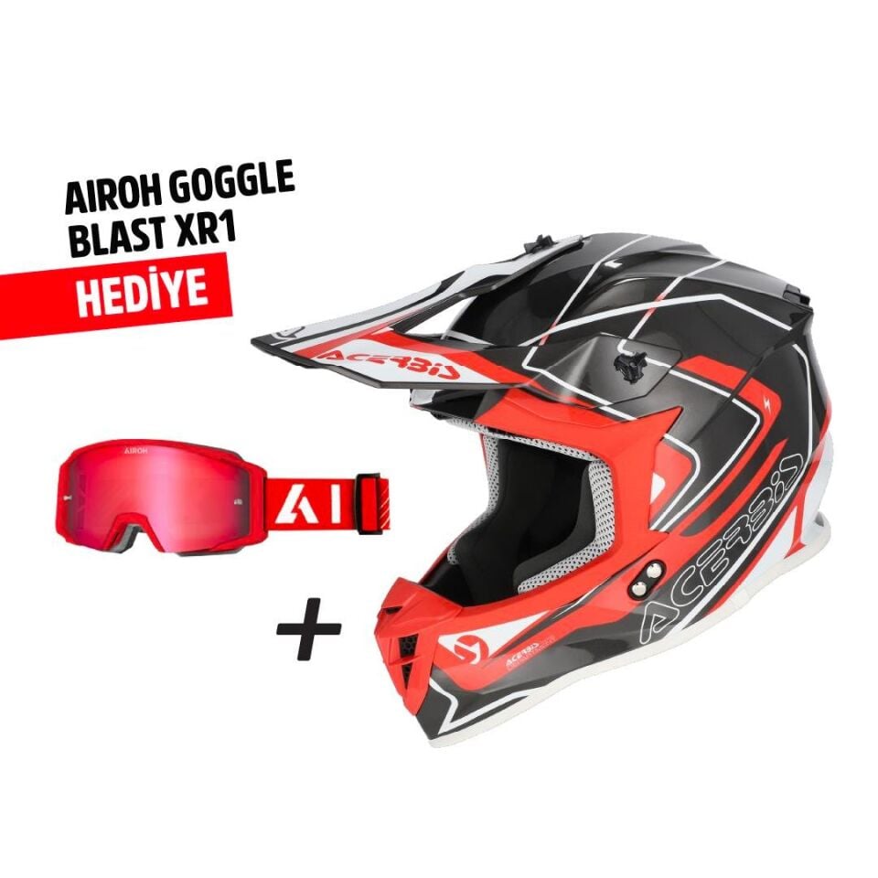 Acerbis Lınear Kask 2206 Gri Kırmızı