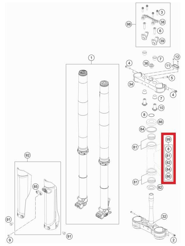 Stearıng Head Rep Kıt Ktm Orj Yp A1