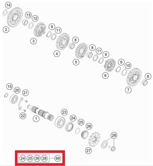 Counter Shaft Rep. Kıt Ktm Orj Yp A5-1