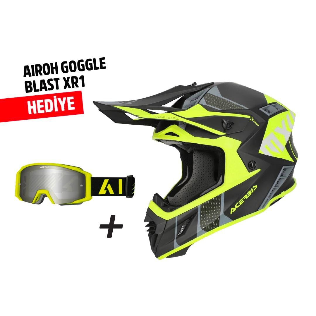 Acerbis X-Track 22-06 Kask Siyah Sarı