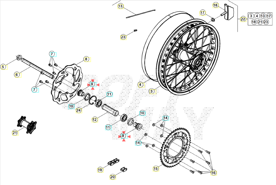 Beta Race 25-26 Arka Teker Burcu OEM B11-3