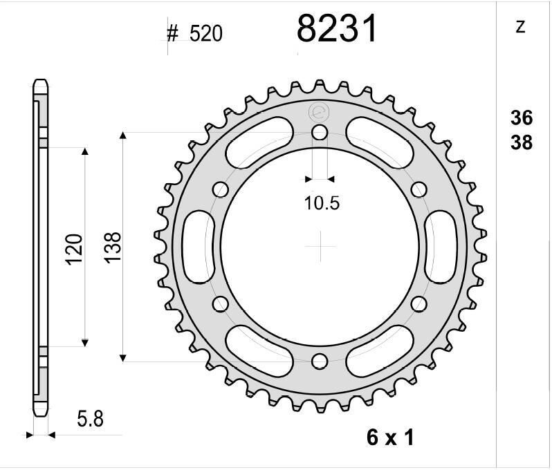 Honda 300 Cbr Ognıbene Arka Dişli 38T