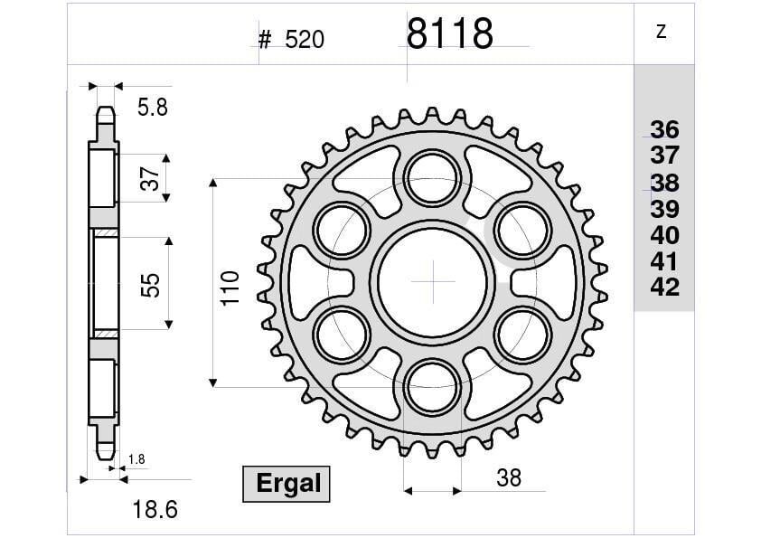 Ducatı 1098 525 Ognıbene Arka Dişli 43T