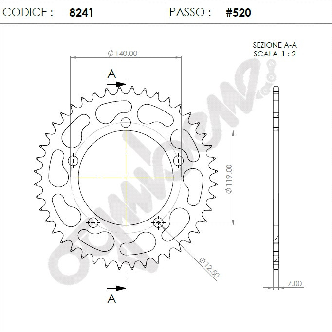 Ognıbene Arka Dişli 44T