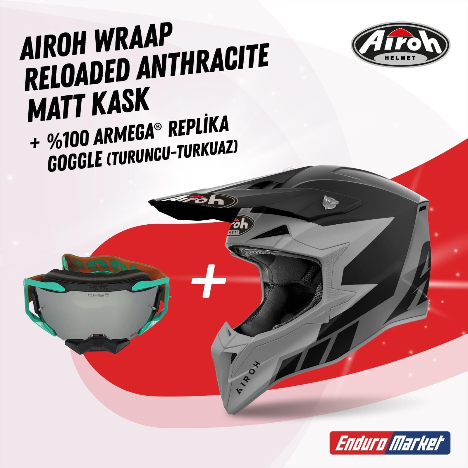 Airoh Wraap Reloaded Anthracıte Mat Motosiklet Kaskı