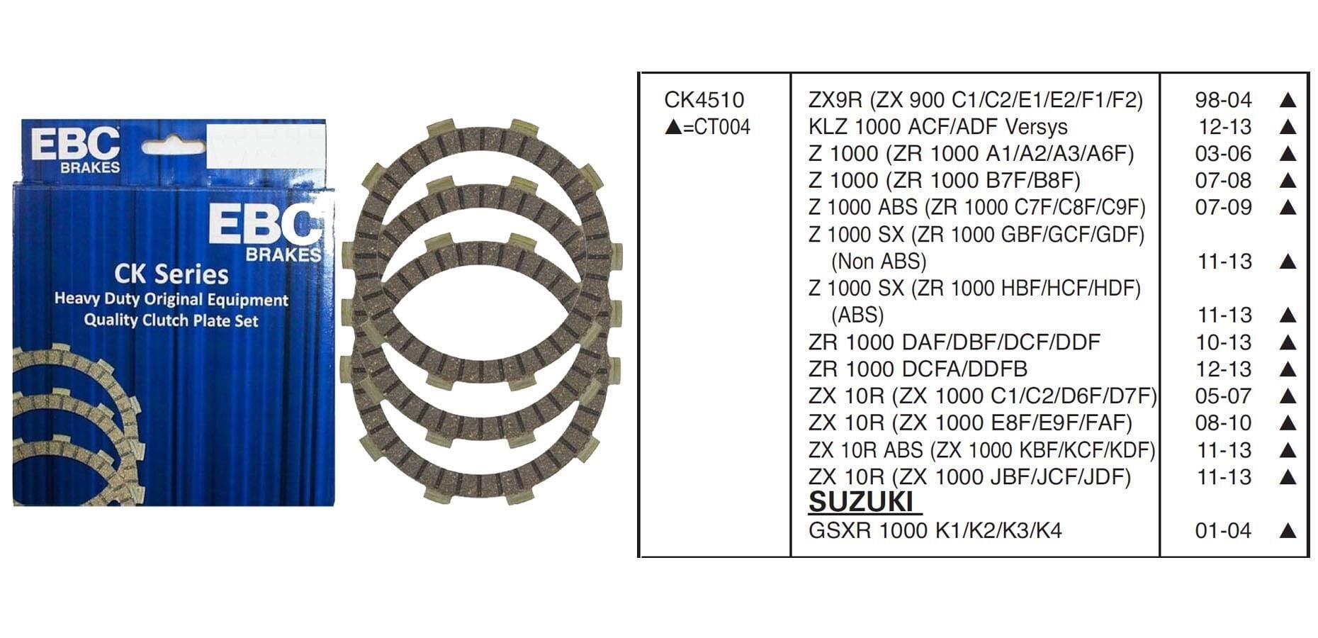 Kawasaki ZX-10R 05-15 R1 15-16 EBC DEBRİYAJ BALATASI
