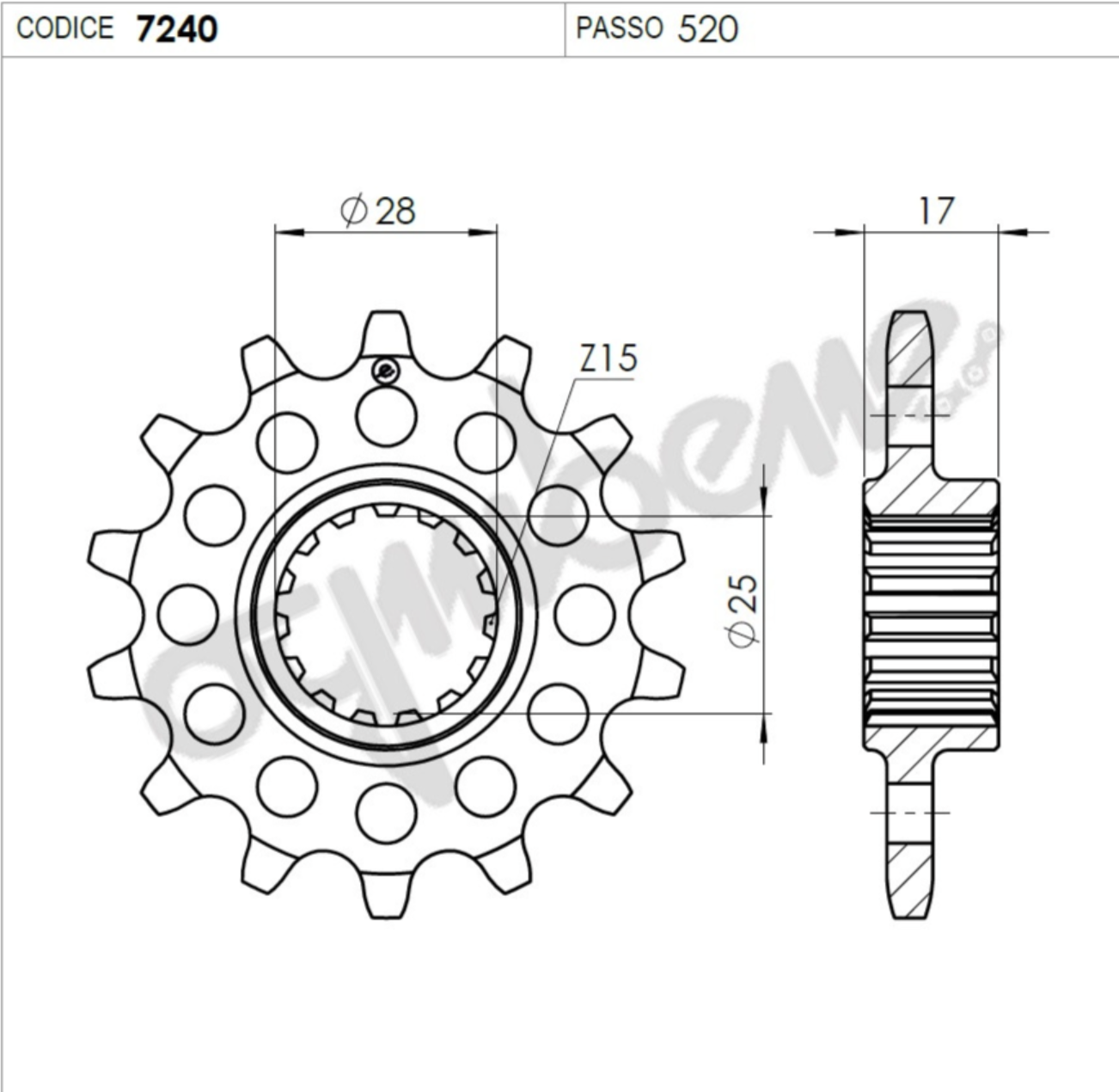 Ognıbene Ön Dişli 15T