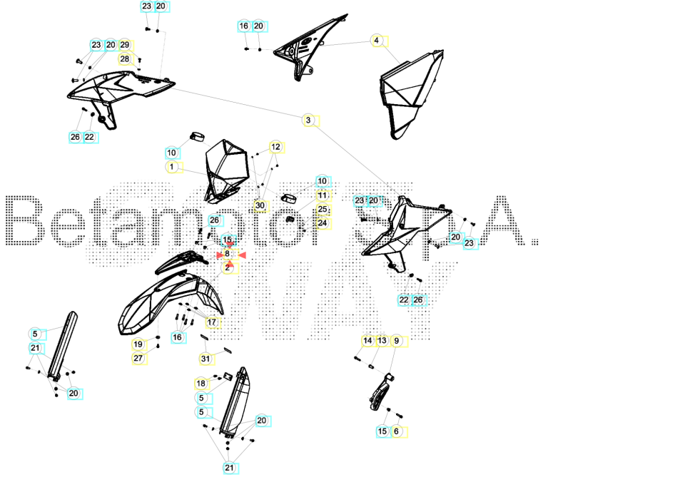 Beta 2T 4T 15-19 Ön Çamurluk Braketi OEM