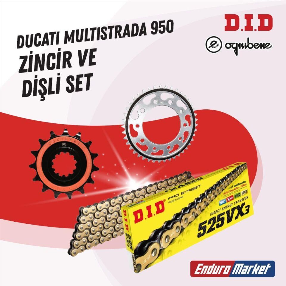 DUCATI MULTISTRADA 950 17-23 DID VX3 GOLD ZİNCİR DİŞLİ SET