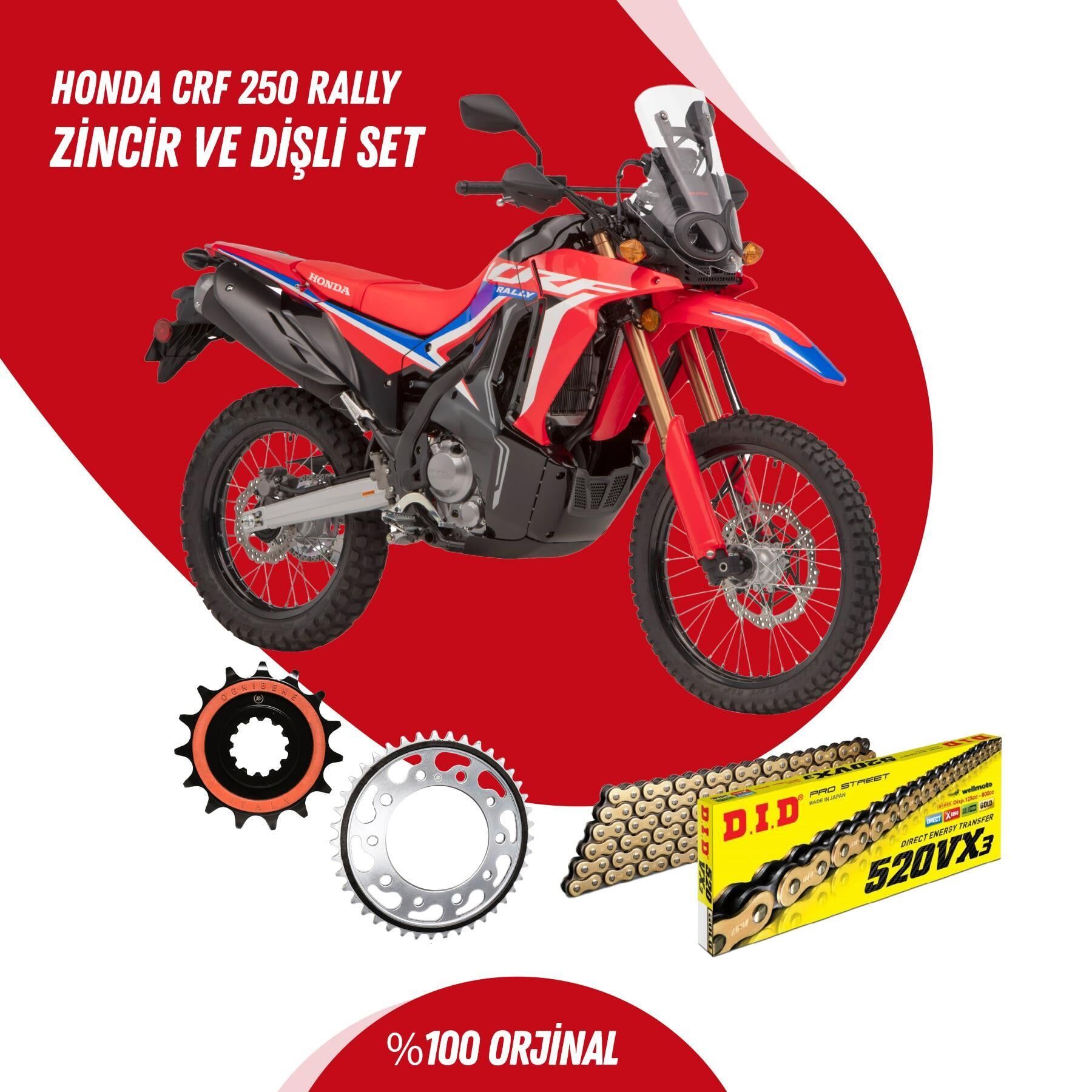 HONDA CRF 250 RALLY 17-23 DID VX3 GOLD ZİNCİR DİŞLİ SET