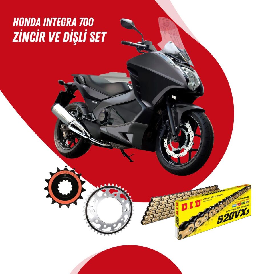 HONDA INTEGRA 700 12-13 DID VX3 GOLD ZİNCİR DİŞLİ SET