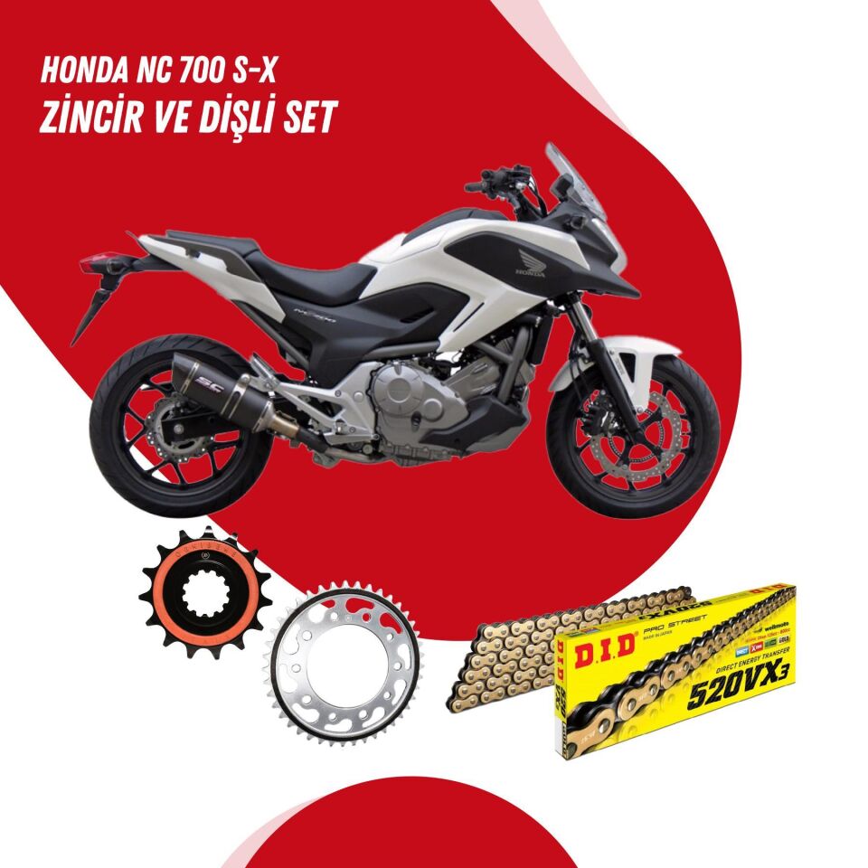 HONDA NC 700 S-X 12-13 DID VX3 GOLD ZİNCİR DİŞLİ SET