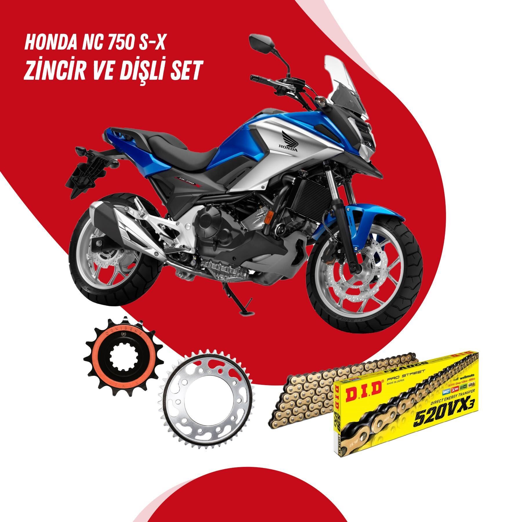 HONDA NC 750 S-X 14-20 DID VX3 GOLD ZİNCİR DİŞLİ SET