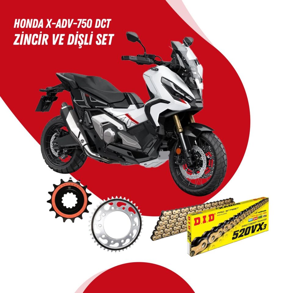 HONDA X-ADV 750 DCT 17-23 DID VX3 GOLD ZİNCİR DİŞLİ SET