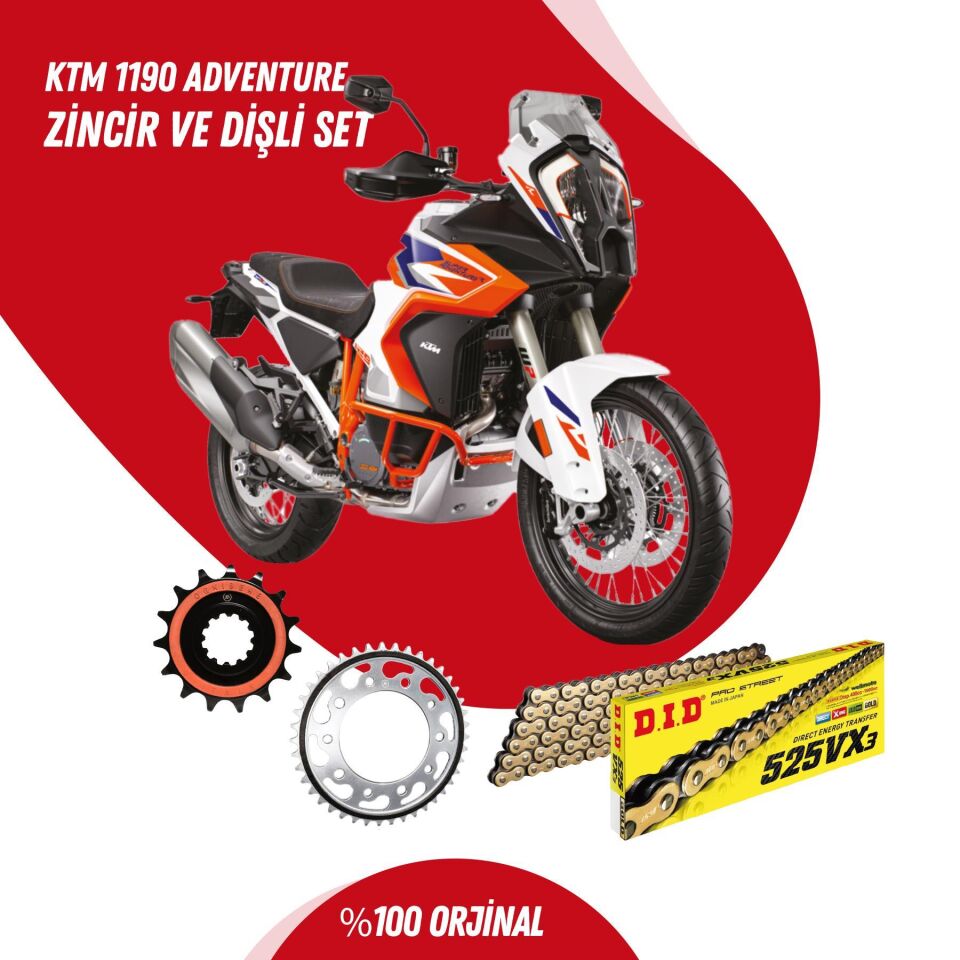 KTM 1190 ADVENTURE 13-16 DID VX3 GOLD ZİNCİR DİŞLİ SET