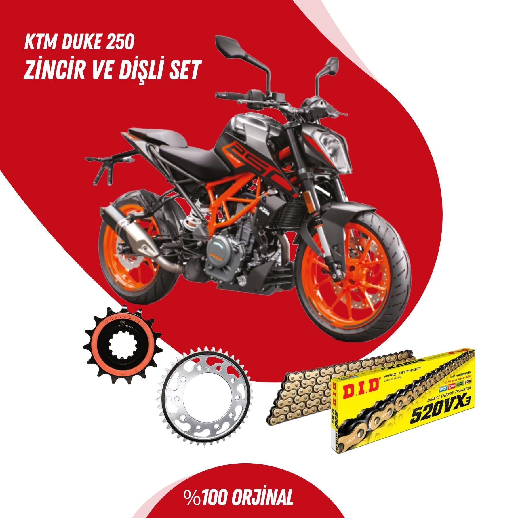 KTM DUKE 250 15-23 DID VX3 GOLD ZİNCİR DİŞLİ SET